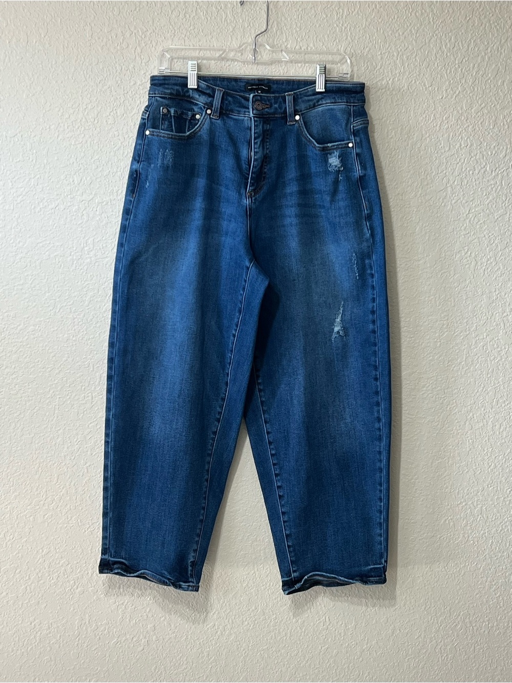 Universal Standard Barrel Jeans Dark Indigo High Rise Cropped Denim Size 10/32